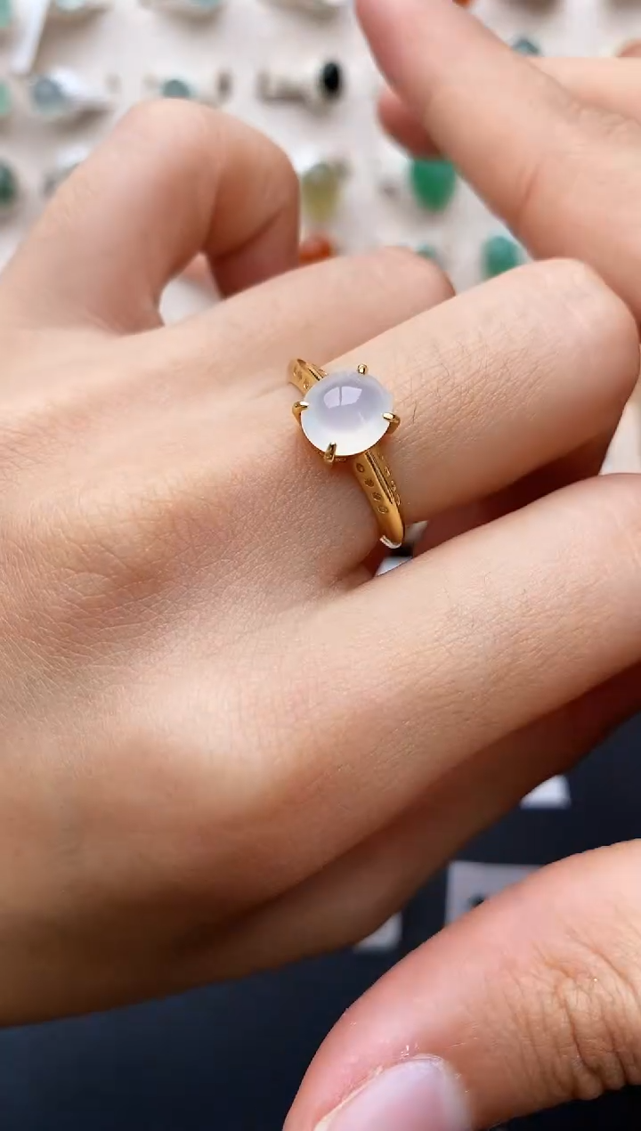 【闪购商品】翡翠戒指银S925镶嵌缅甸翡翠