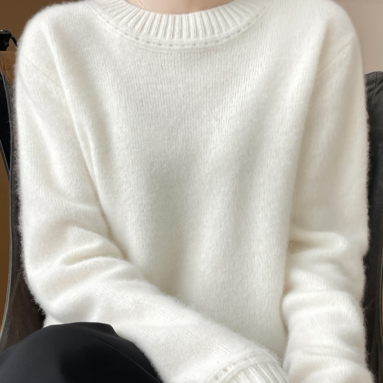 100纯羊毛衫加厚圆领针织衫休闲显瘦上衣D366