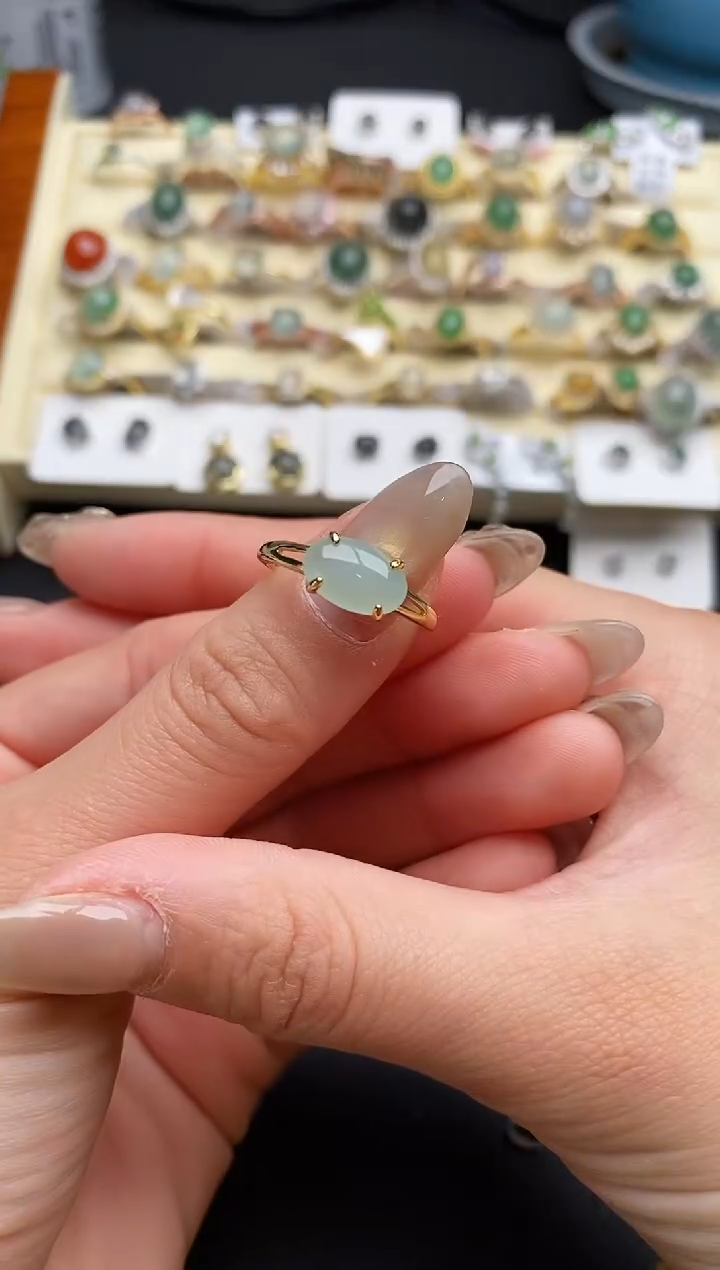 【闪购商品】翡翠戒指银S925镶嵌333333333+3