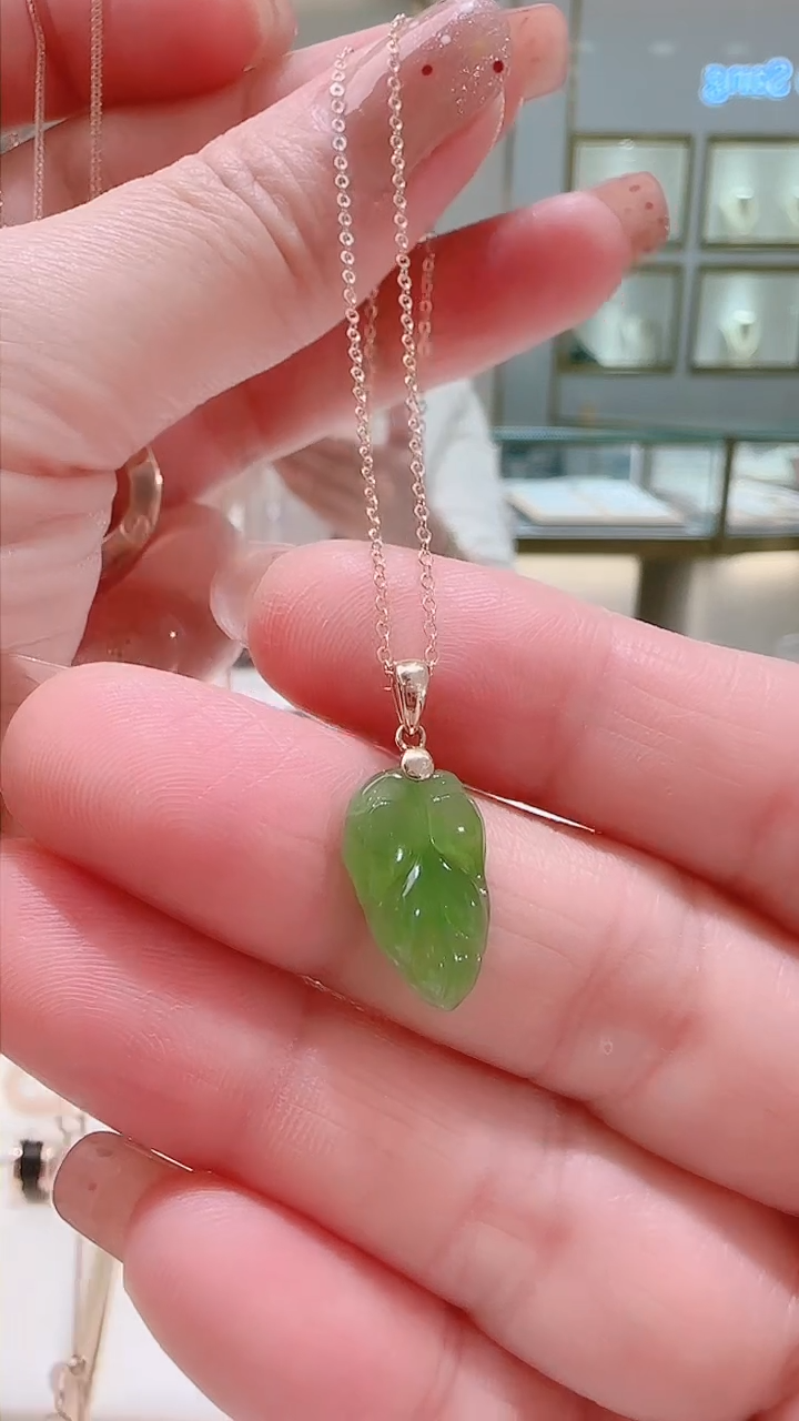 【闪购商品】和田玉套链18K金镶嵌18K金套链