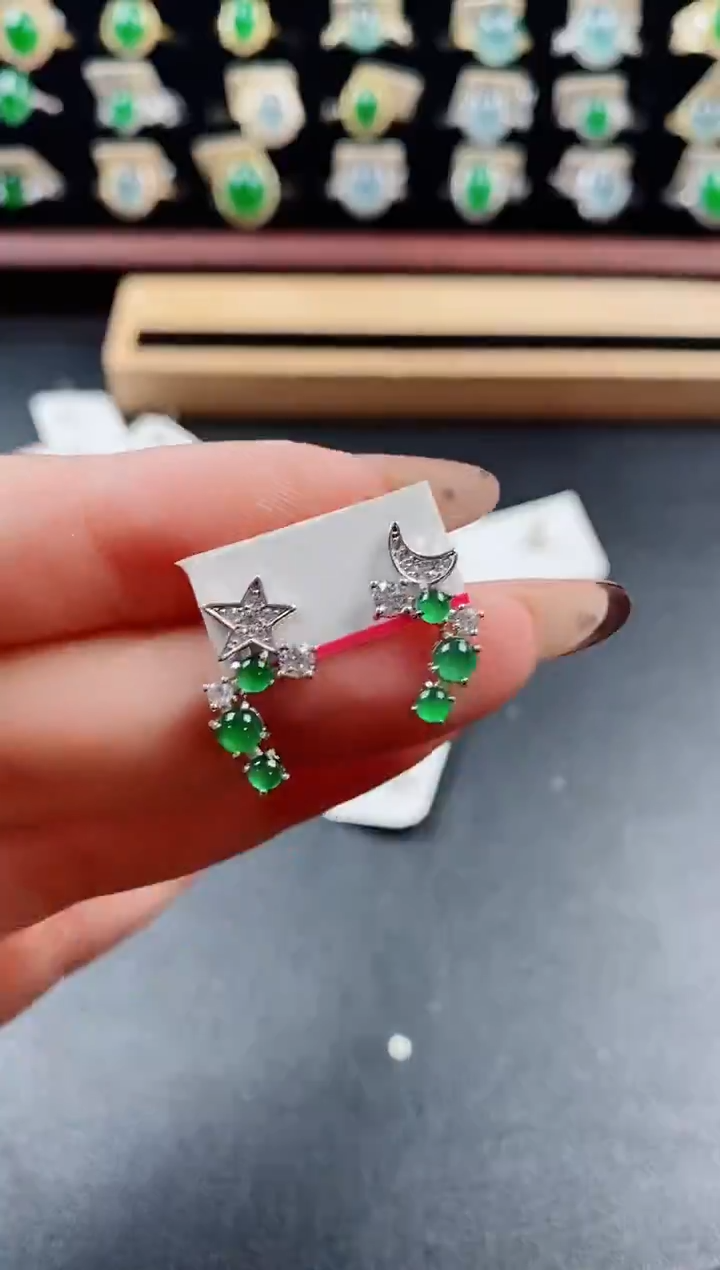 银S925镶嵌戒指翡翠1