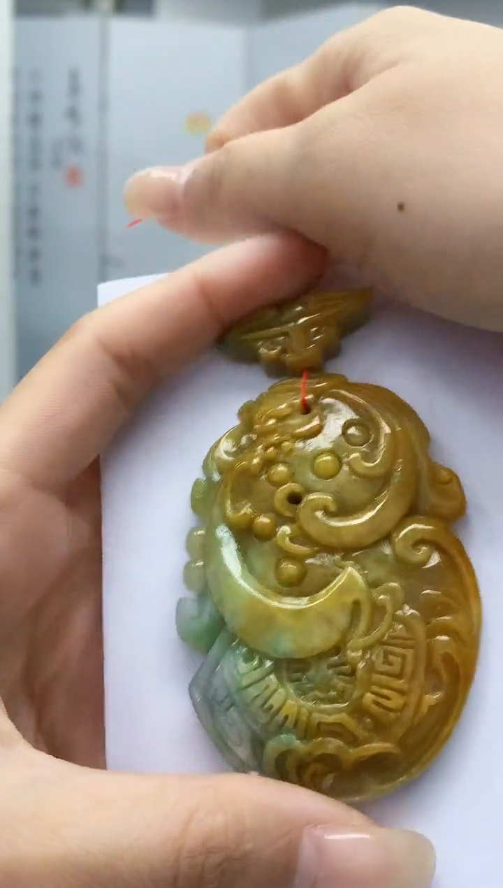 【闪购商品】定制翡翠未镶嵌5060lr-毛货挂件280