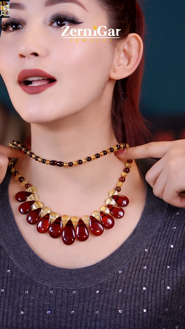 【闪购商品】琥珀颈饰未镶嵌天然琥珀项链