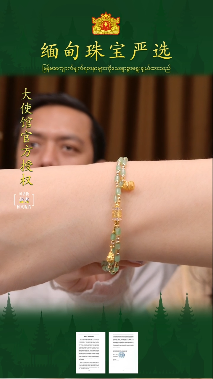 18K金镶嵌手链翡翠缅甸珠宝严选LJF