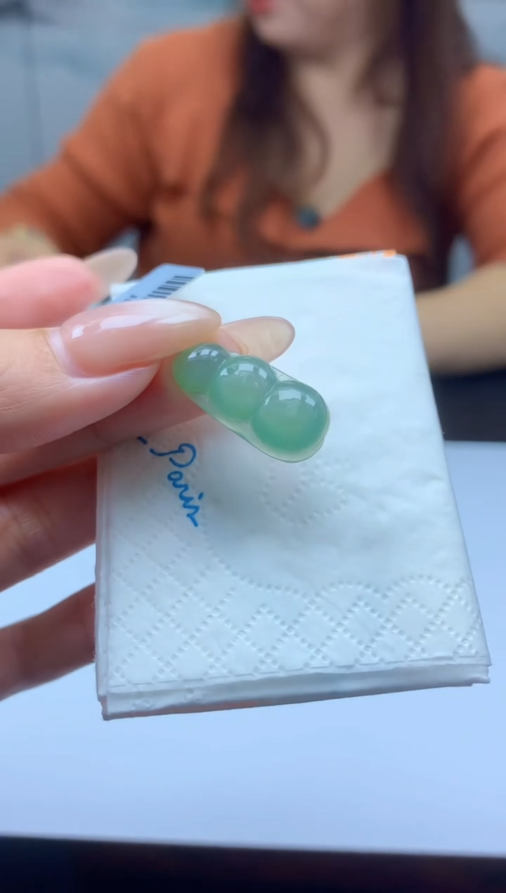 【闪购商品】定制翡翠未镶嵌011ee-毛货豆子84赠金扣