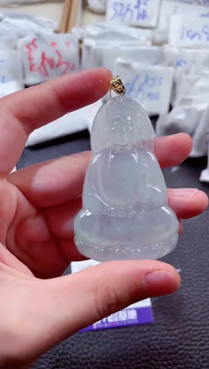 翡翠18K金镶嵌颈饰00006829