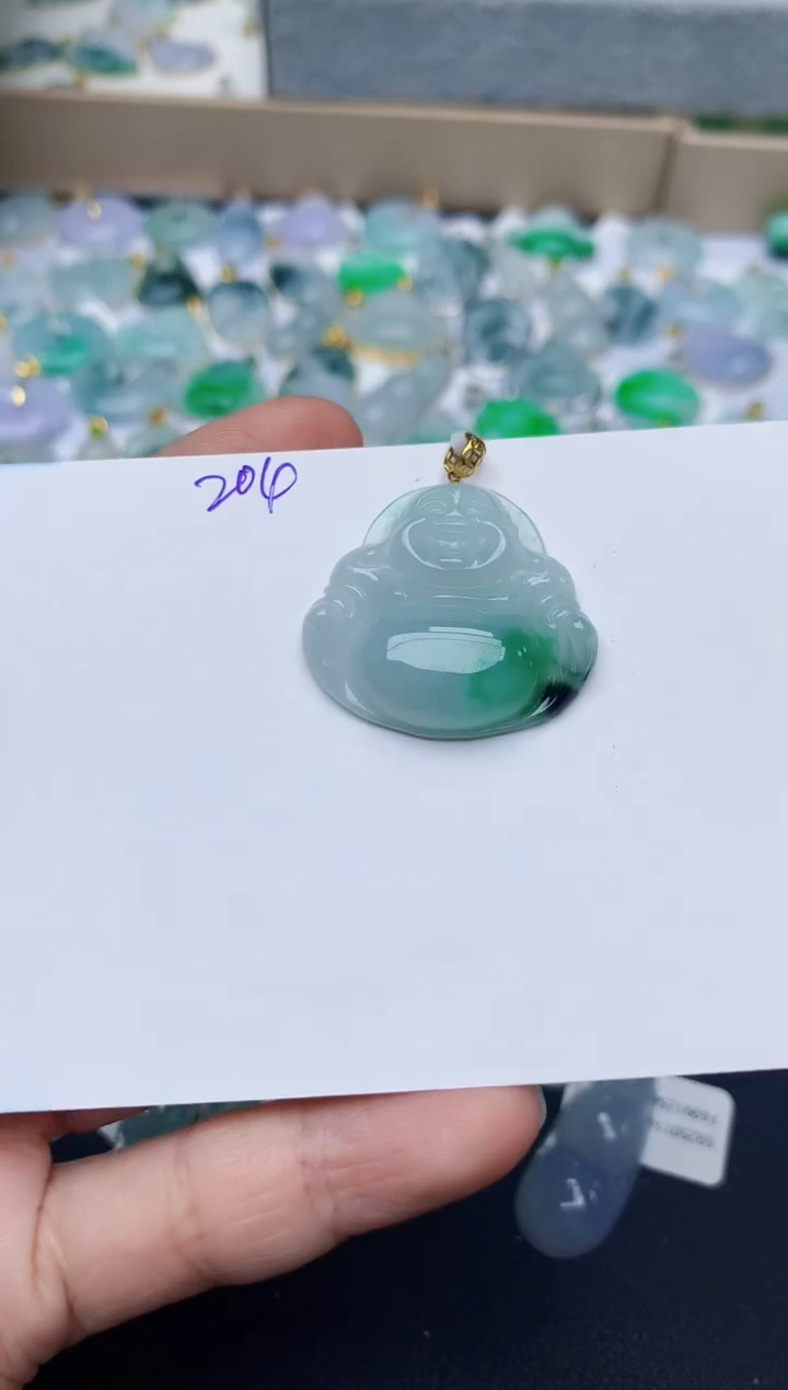 【闪购商品】翡翠颈饰18K金镶嵌天然翡翠A货    