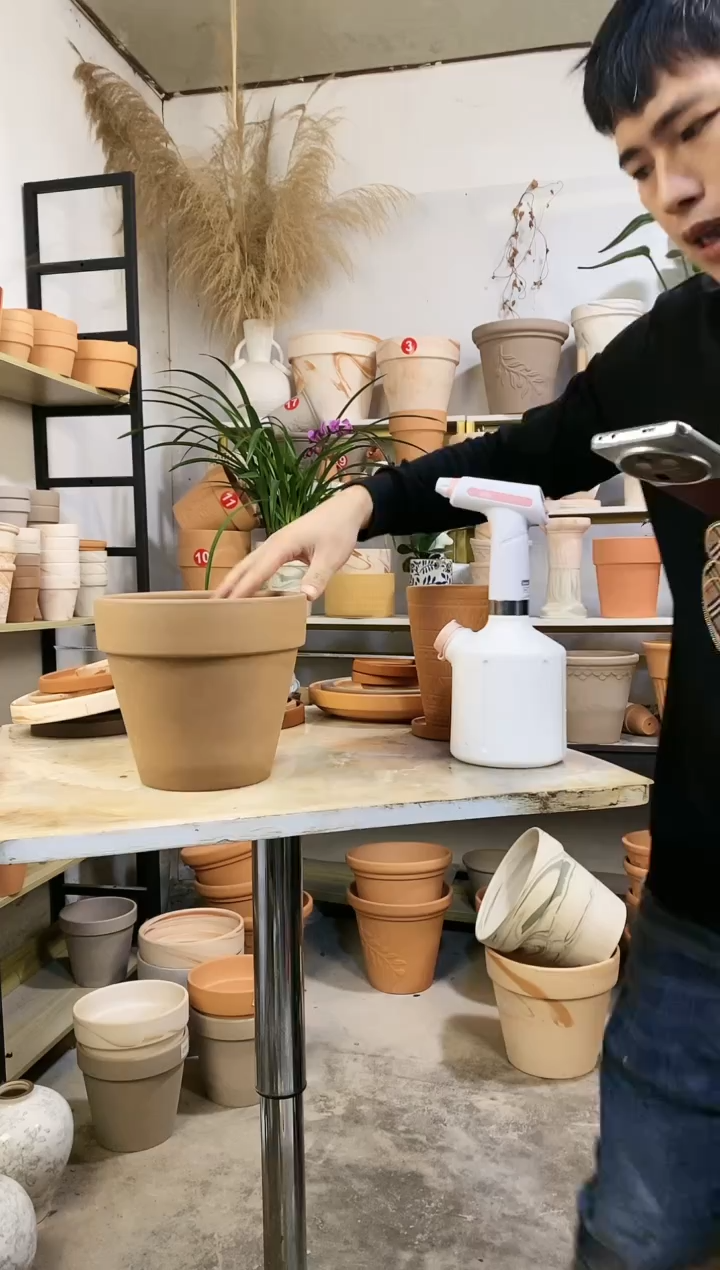 【闪购商品】红陶瑕疵无售后20*18咖啡色陶盆 2盆无托