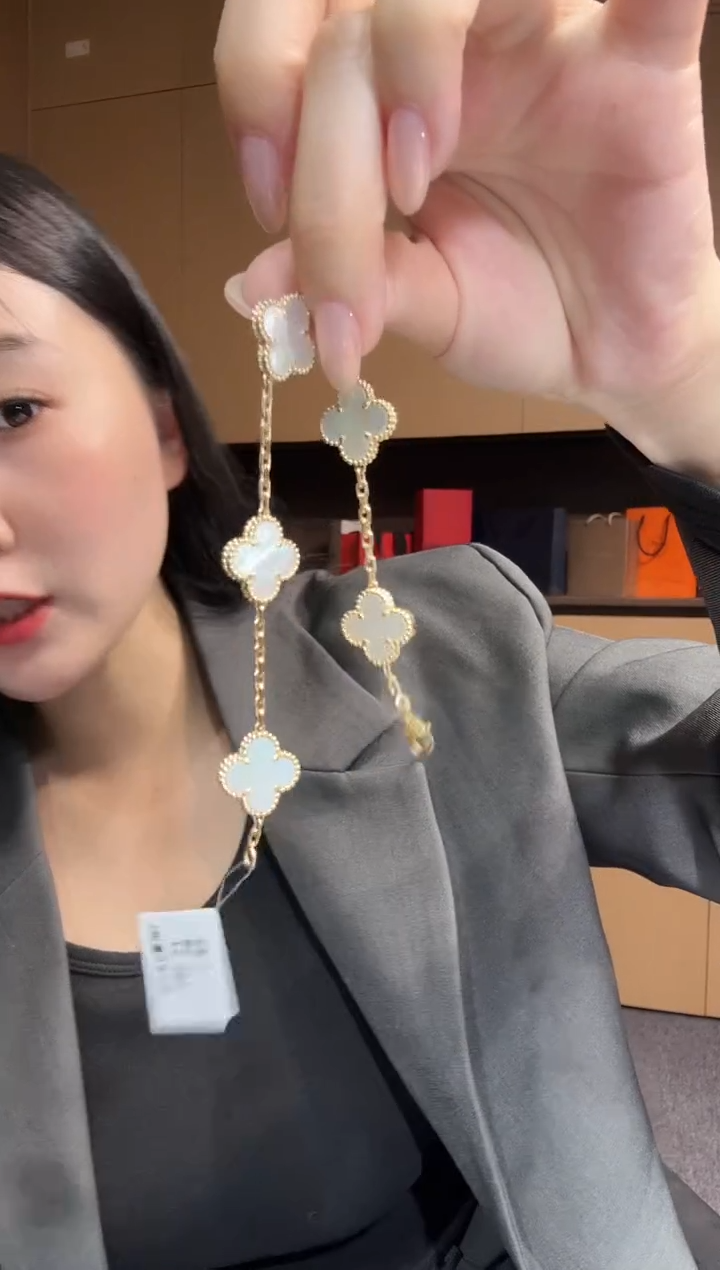 【闪购商品】贝壳（贝母）手链18K金镶嵌白色k黄，五花手链GHJ