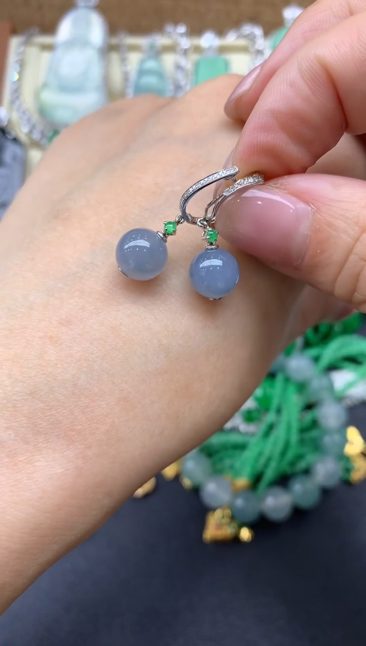 【闪购商品】翡翠耳饰18K金镶嵌297-中国好珍宝