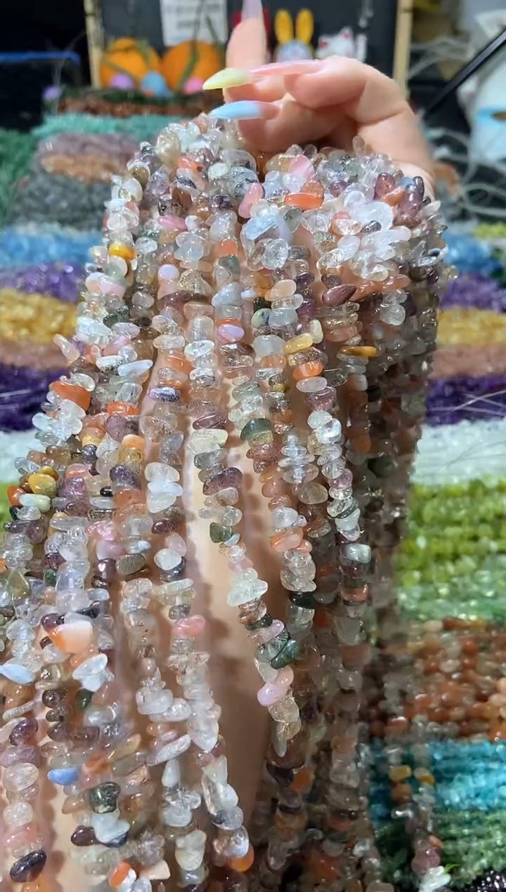 水晶珠宝半成品未镶嵌彩发晶