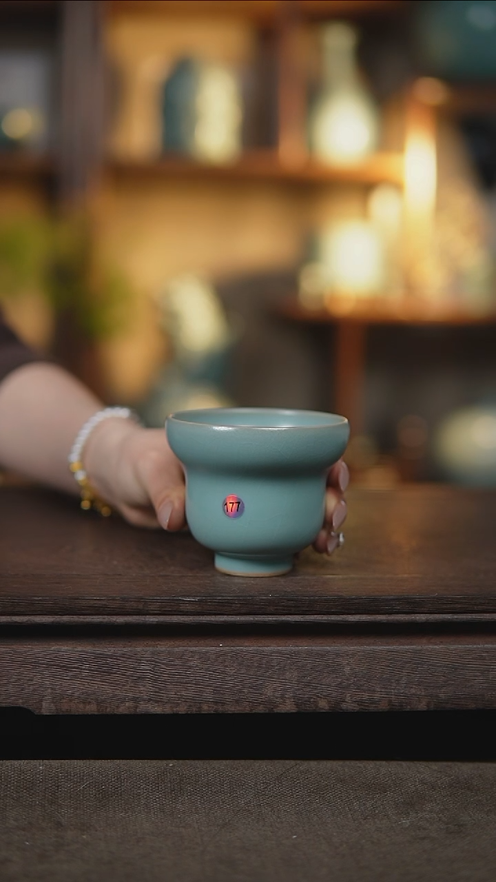 【闪购商品】杯仿古天青葫芦杯瑕177