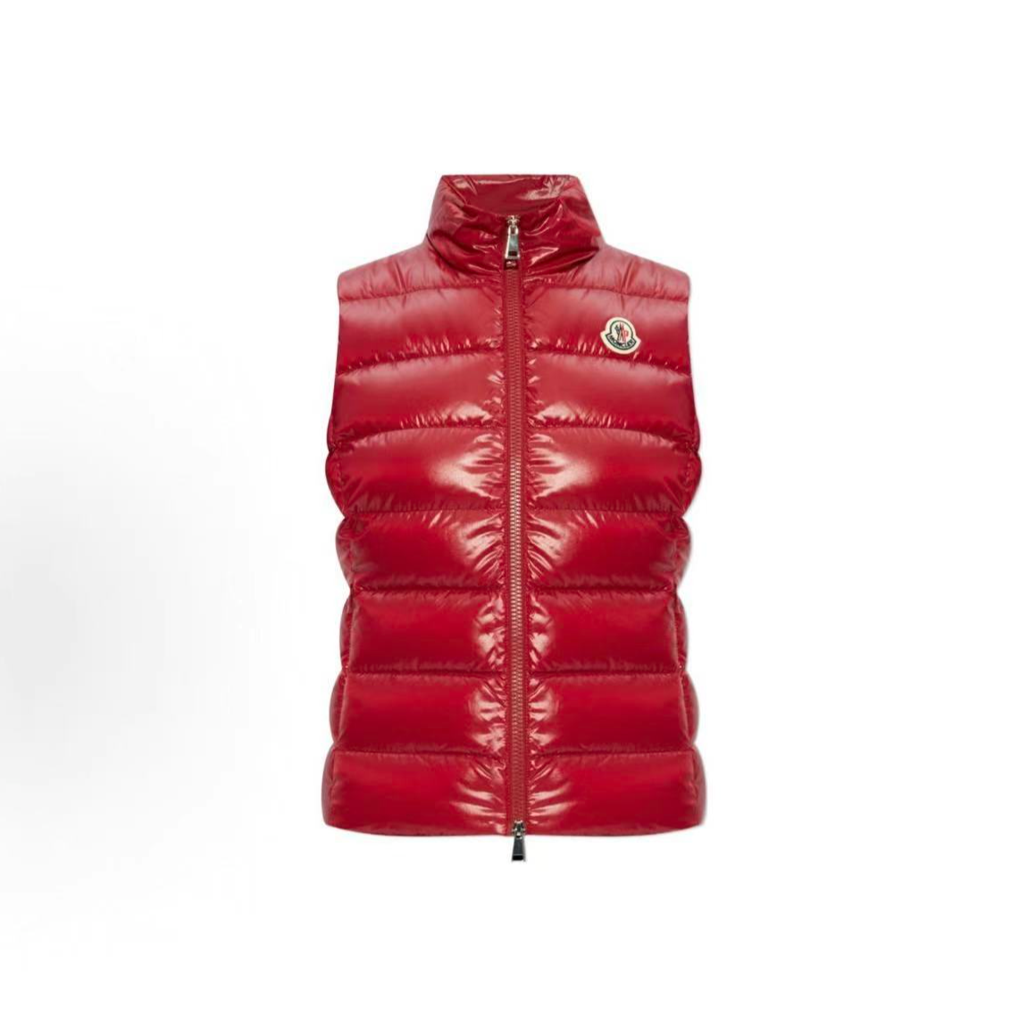 99新 MONCLER 红色亮面羽绒背心/马甲 1码