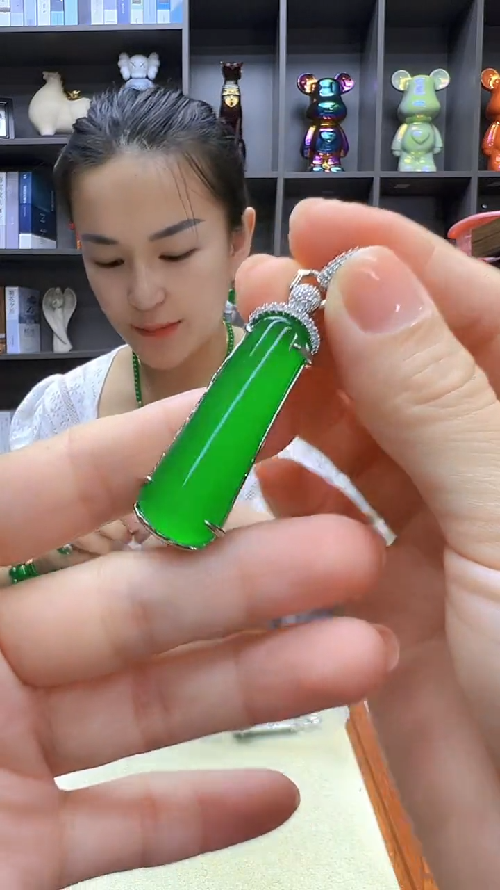 翡翠银S925镶嵌颈饰丹丹diy劲饰
