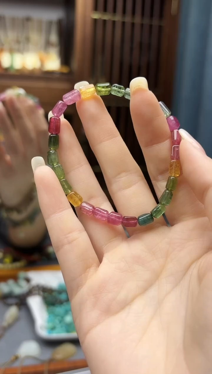 未镶嵌手串碧玺碧玺随型手串QJG