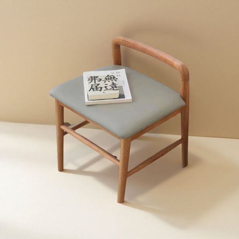 苏林鲁业梳妆凳现代简约软坐垫小凳子实木樱桃木化妆凳家用书桌椅