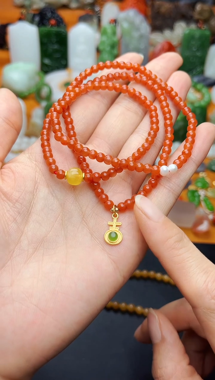 【闪购商品】南红玛瑙手串未镶嵌多圈手串