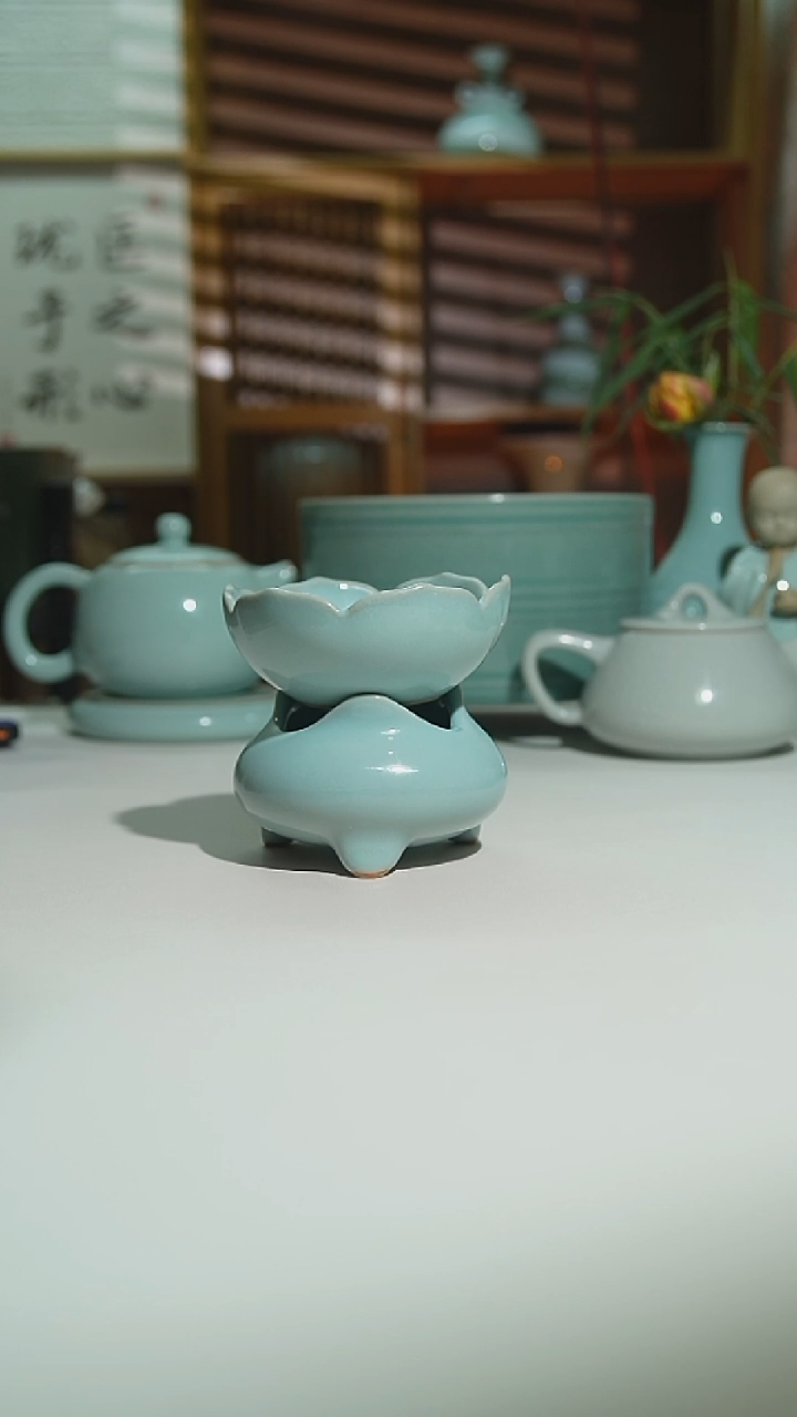 珑匠天青莲花茶滤二级安全包装