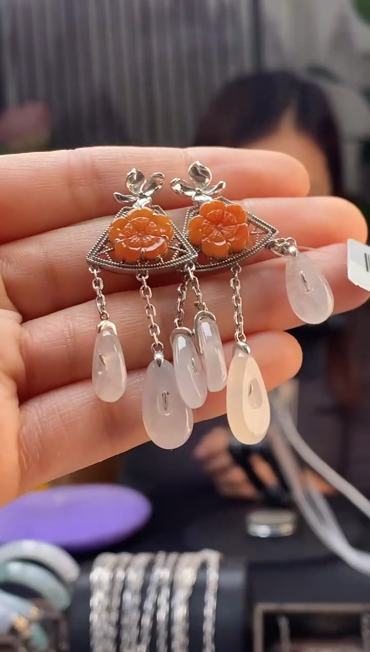 颈饰银S925镶嵌翡翠13947