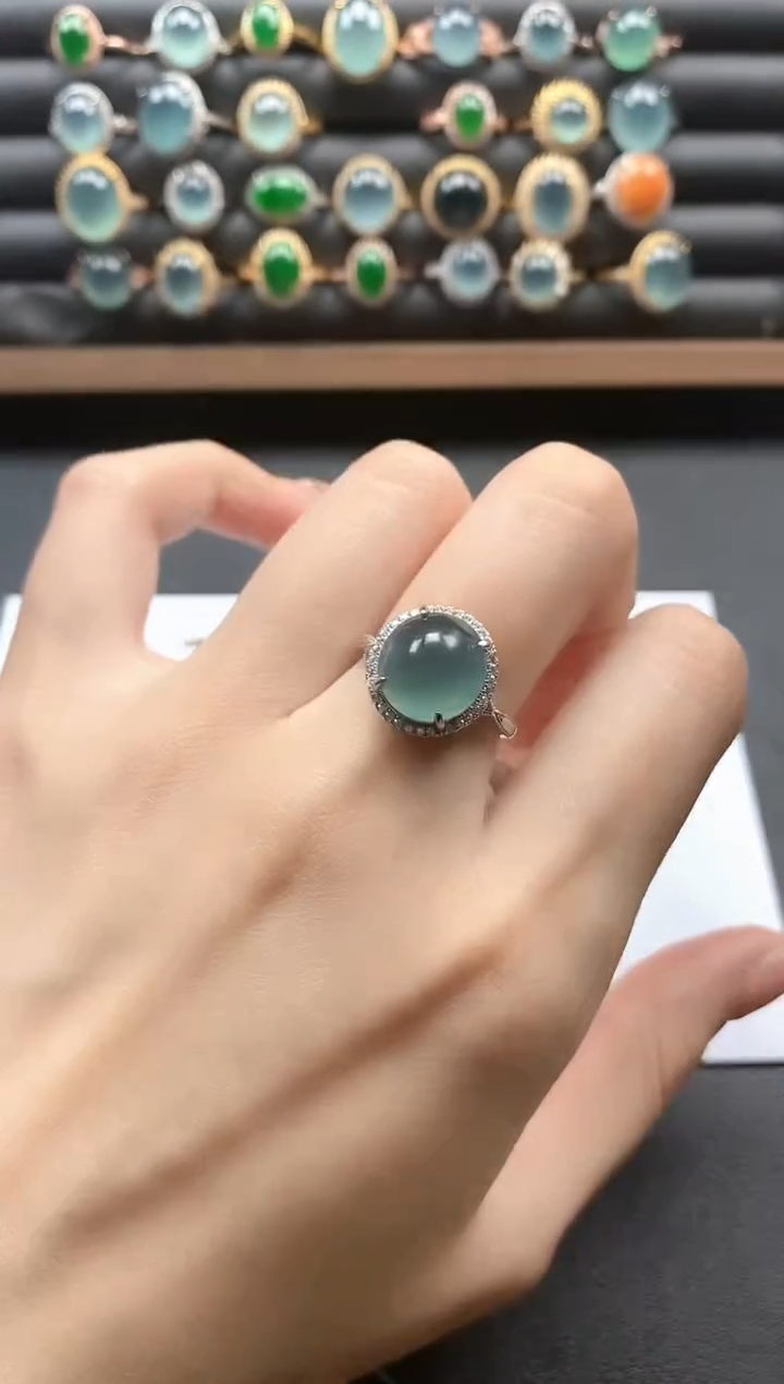 银S925镶嵌戒指翡翠451