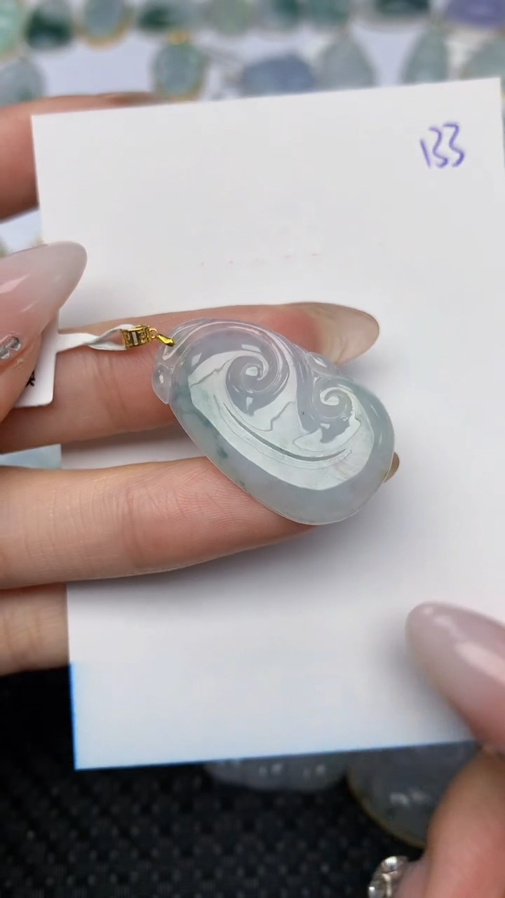 【闪购商品】翡翠颈饰18K金镶嵌天然翡翠A货