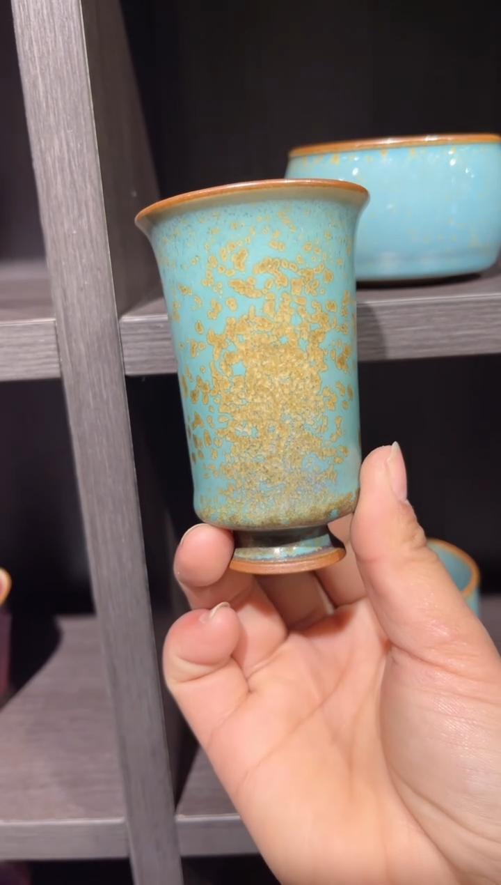 【闪购商品】瓷片钧尚源福利松石绿闻香杯