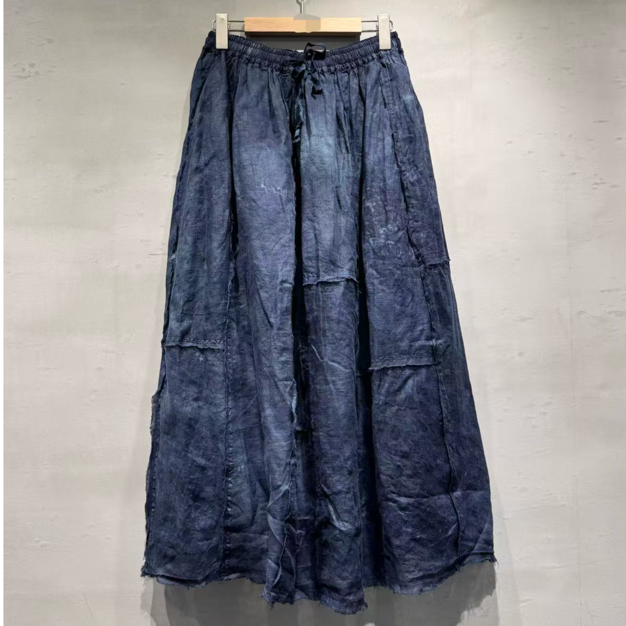 苎麻手工扎色星空半裙1102