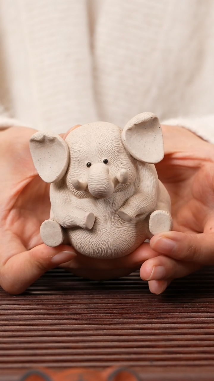 【闪购商品】紫砂茶宠白段小象