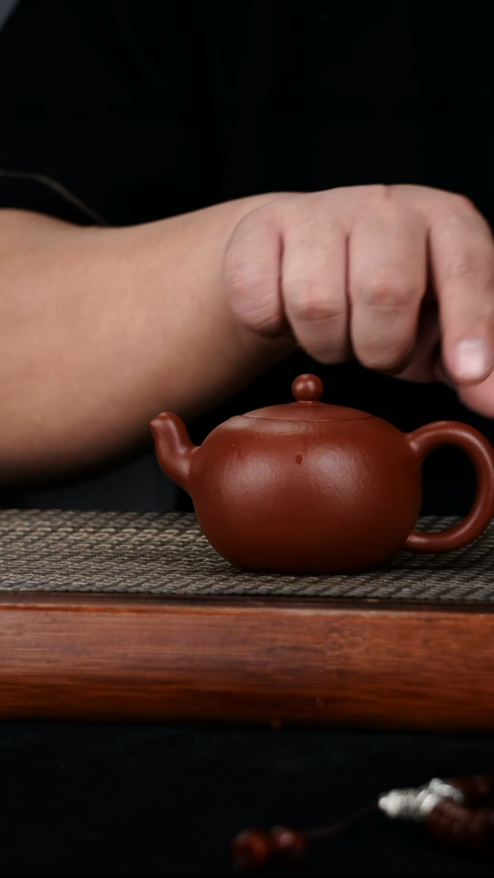 茶壶紫砂原矿朱泥一粒珠200cc