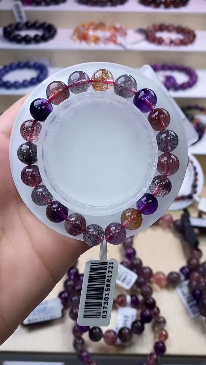 【闪购商品】水晶手链未镶嵌黑加仑超七单圈9m+