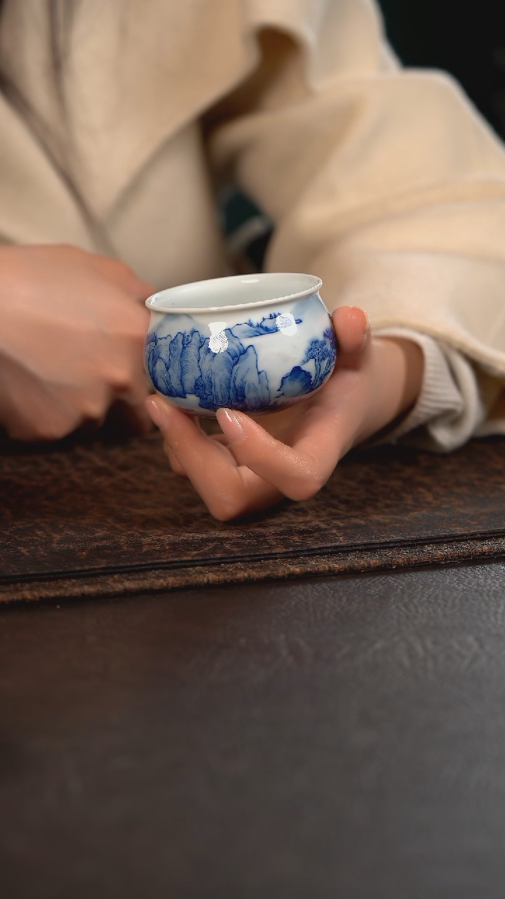 【闪购商品】杯微瑕HLX陶瓷重工山水福气满满杯 