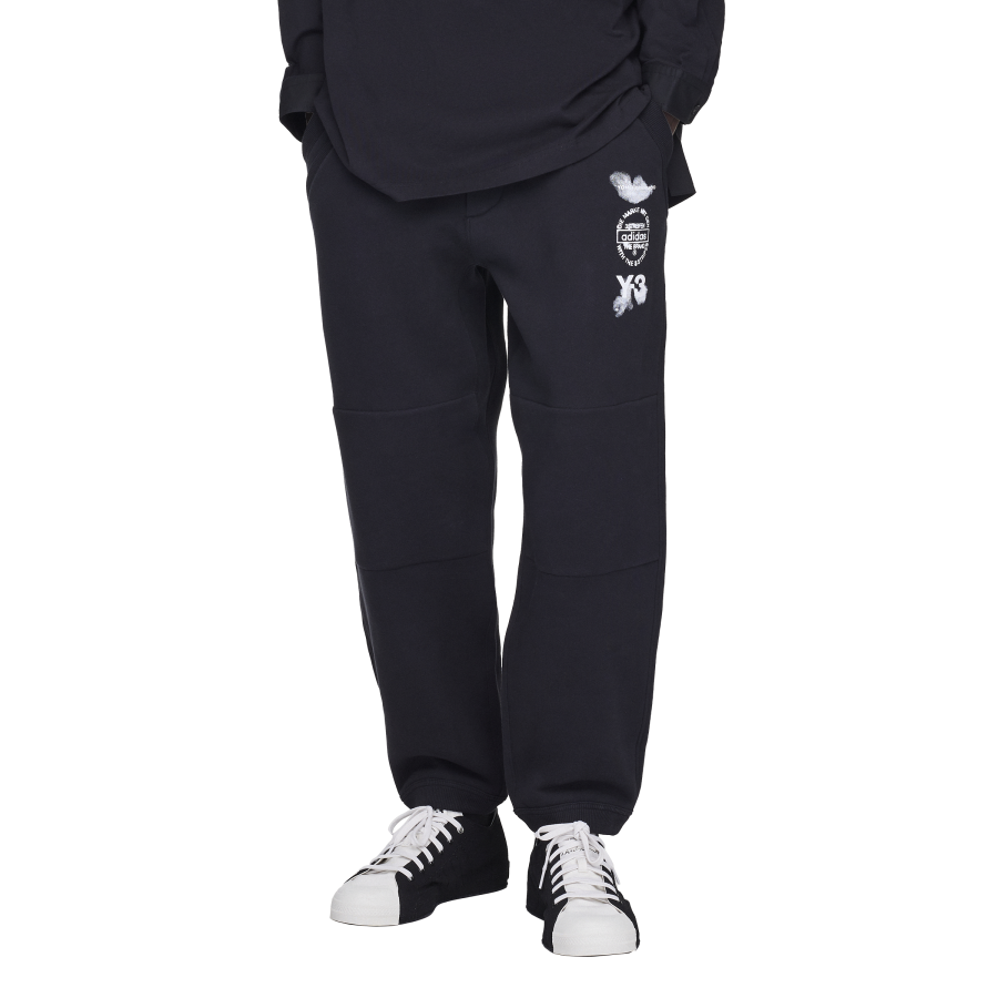 Y-3/Y-3（53-JX7267）黑色宽腰抽绳休闲运动裤