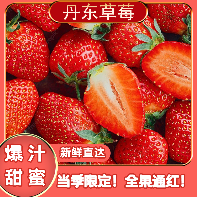 【东三省次日达】丹东99草莓  正宗红颜奶油大草莓  新鲜大果  草莓 （草莓擦伤没售后）