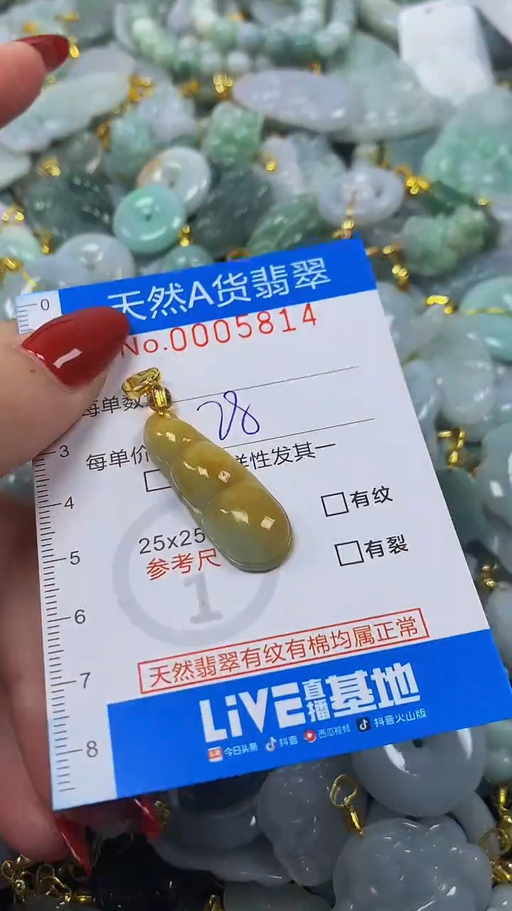 颈饰未镶嵌翡翠净货挂件-5814