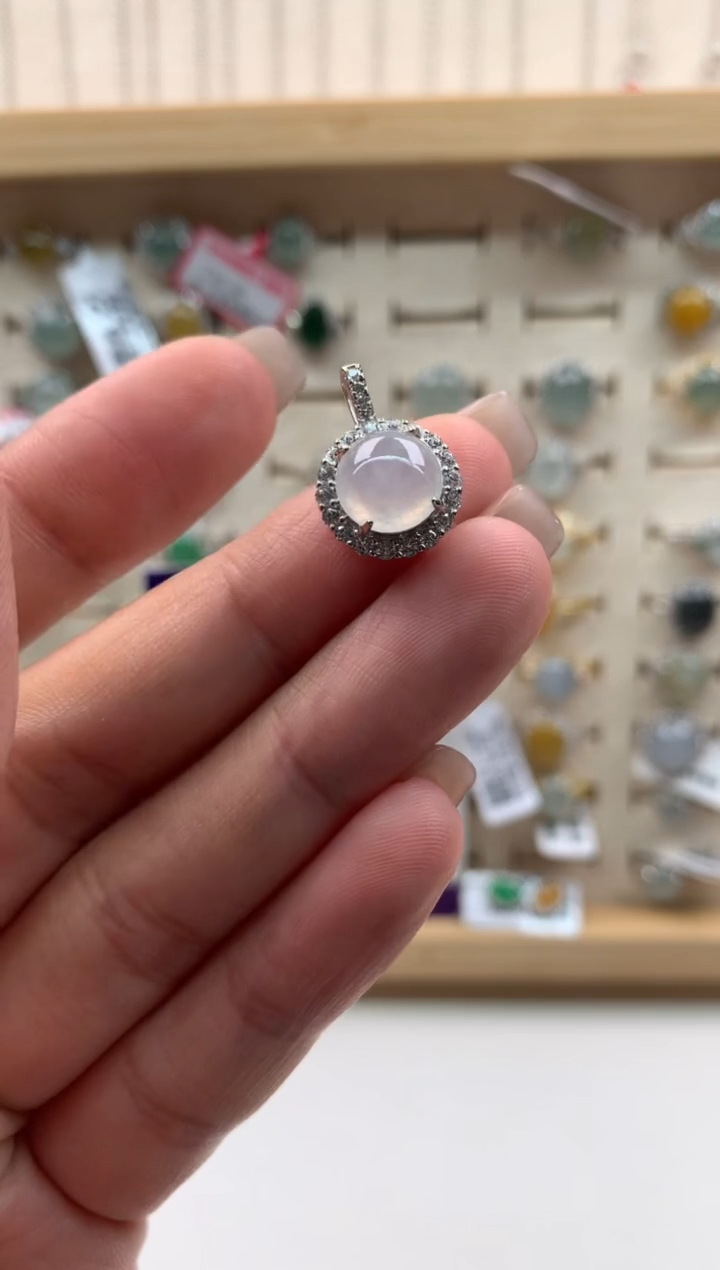 翡翠银S925镶嵌吊坠(不含链)46