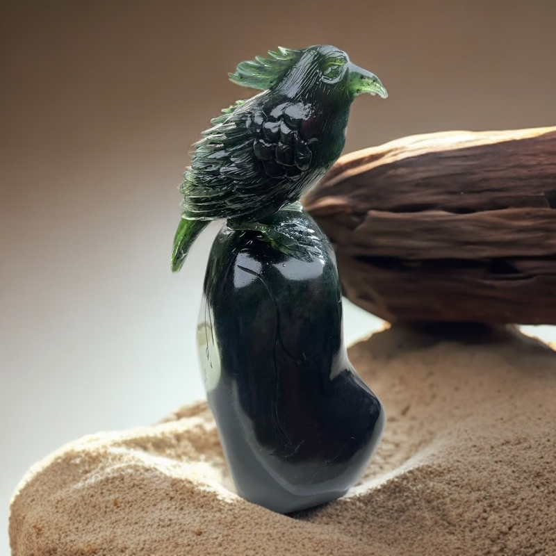 泰山玉蛇纹石质玉喜上眉梢