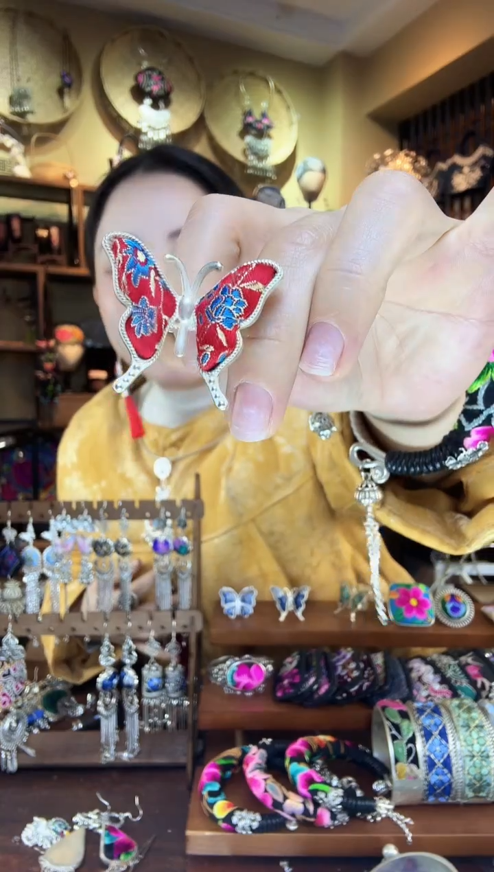 刺绣非遗刺绣民族风戒指