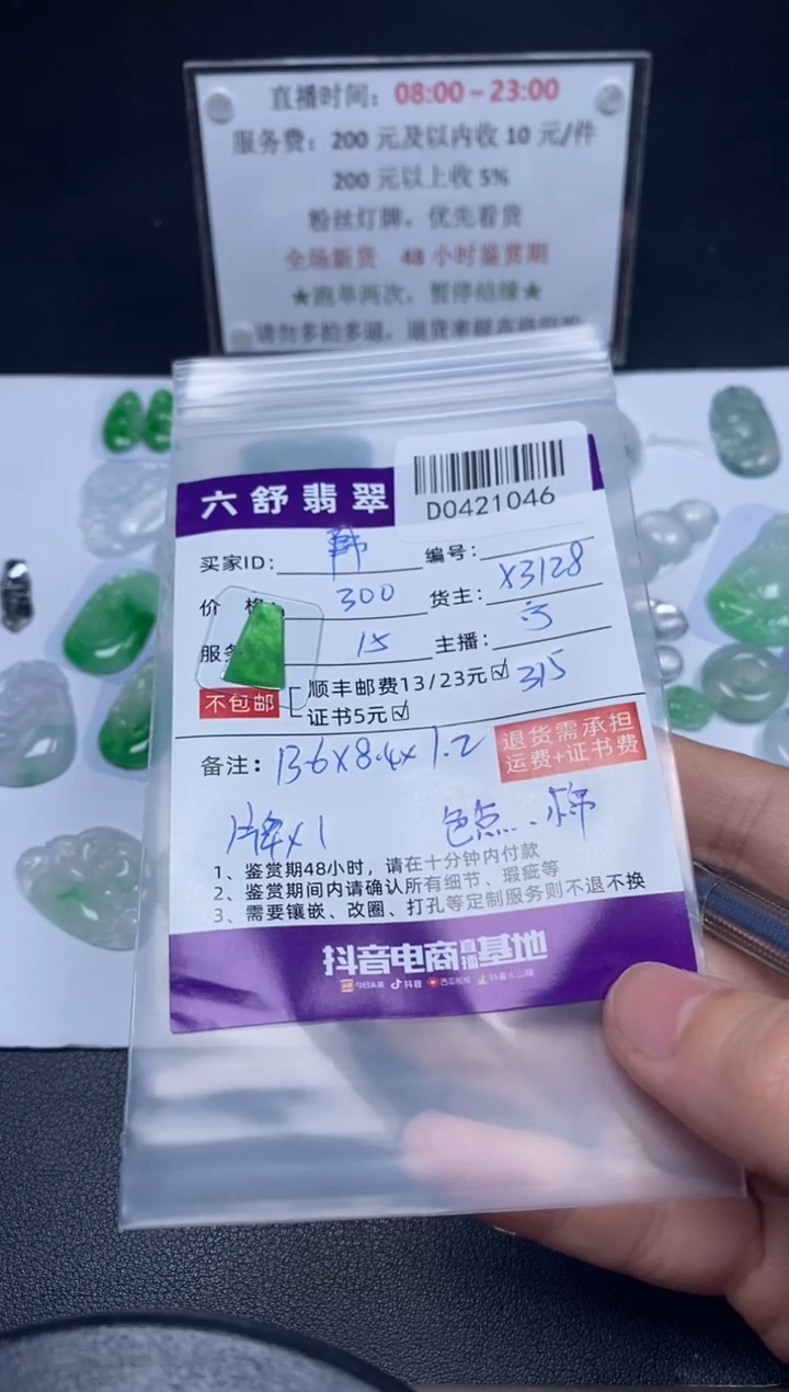 翡翠未镶嵌吊坠(不含链)D0421046