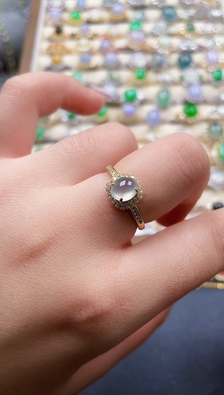 银S925镶嵌戒指翡翠188