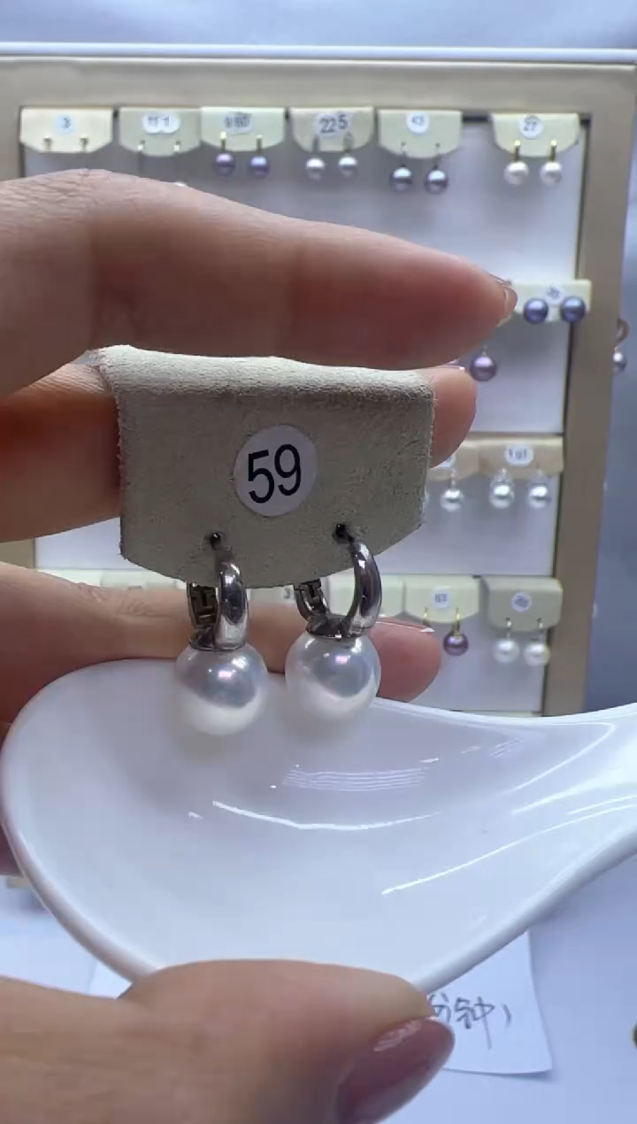 【闪购商品】淡水珍珠耳饰银S925镶嵌59