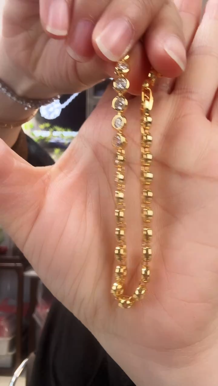 主播定制链接金色泡泡手链