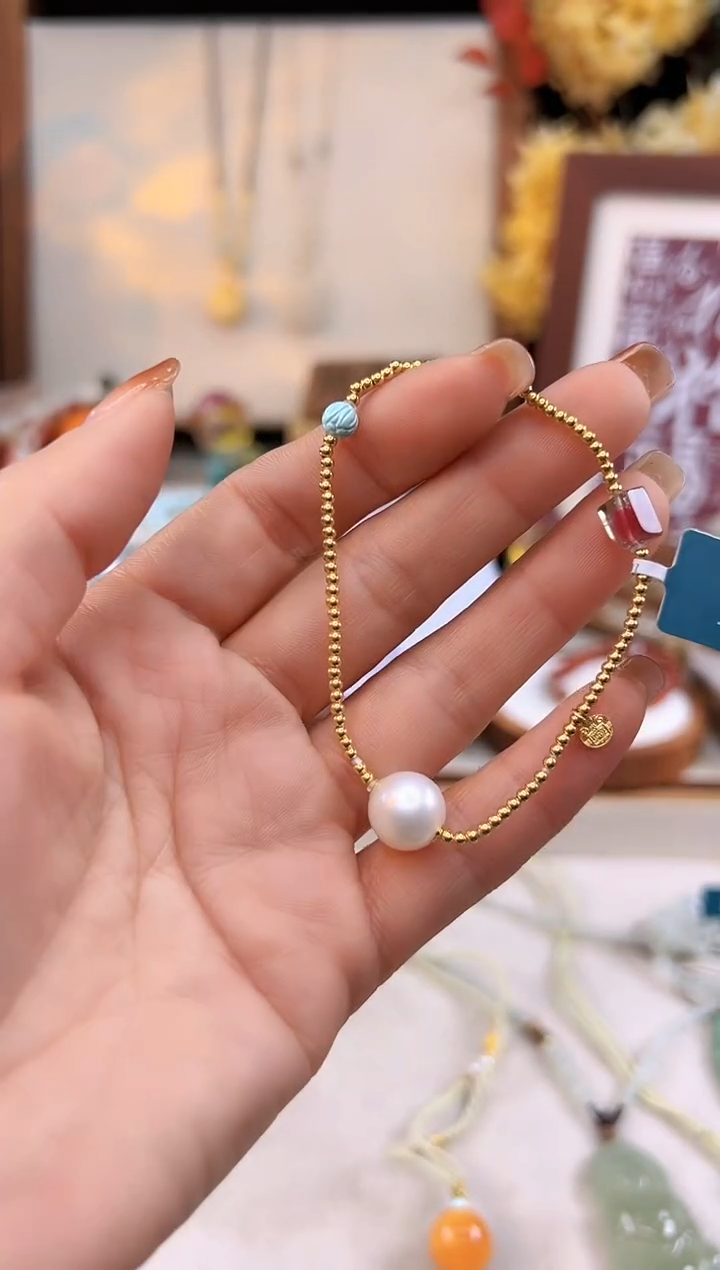 【闪购商品】淡水珍珠手绳18K金镶嵌@@A2921I015809