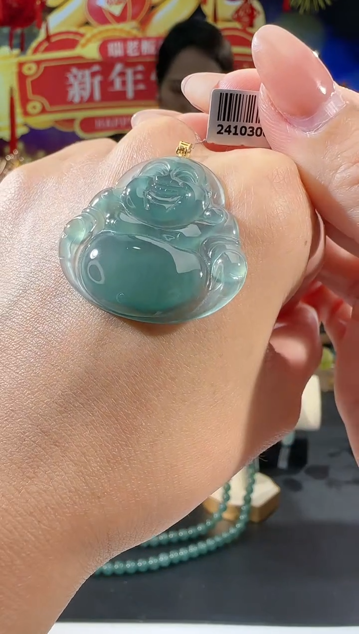 【闪购商品】翡翠吊坠(不含链)18K金镶嵌佛公配扣头多样性发一