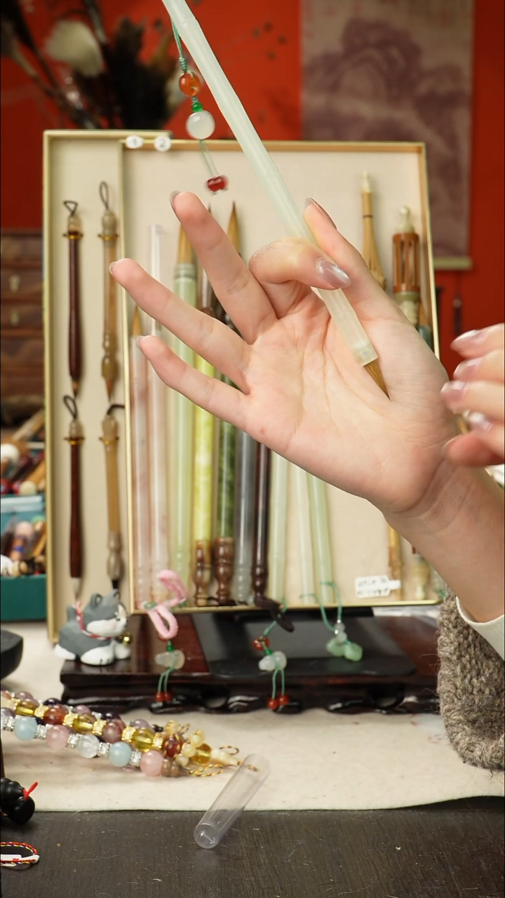 15号孤品高货毛笔链接 清水试笔 蘸墨不退