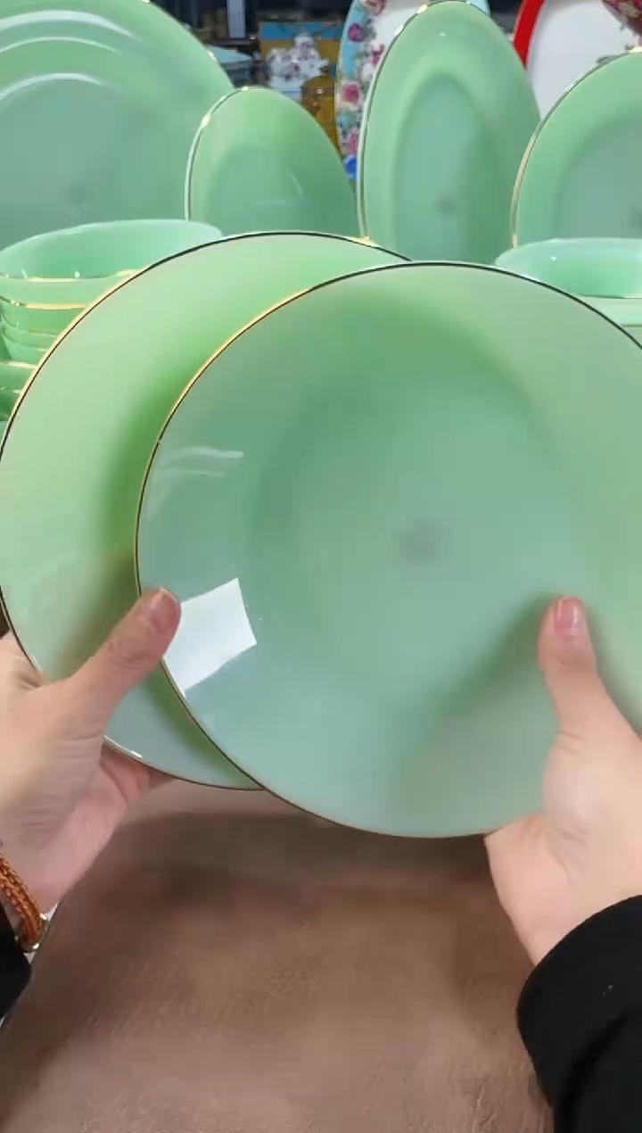 玉瓷8英寸深盘2个景德镇陶瓷