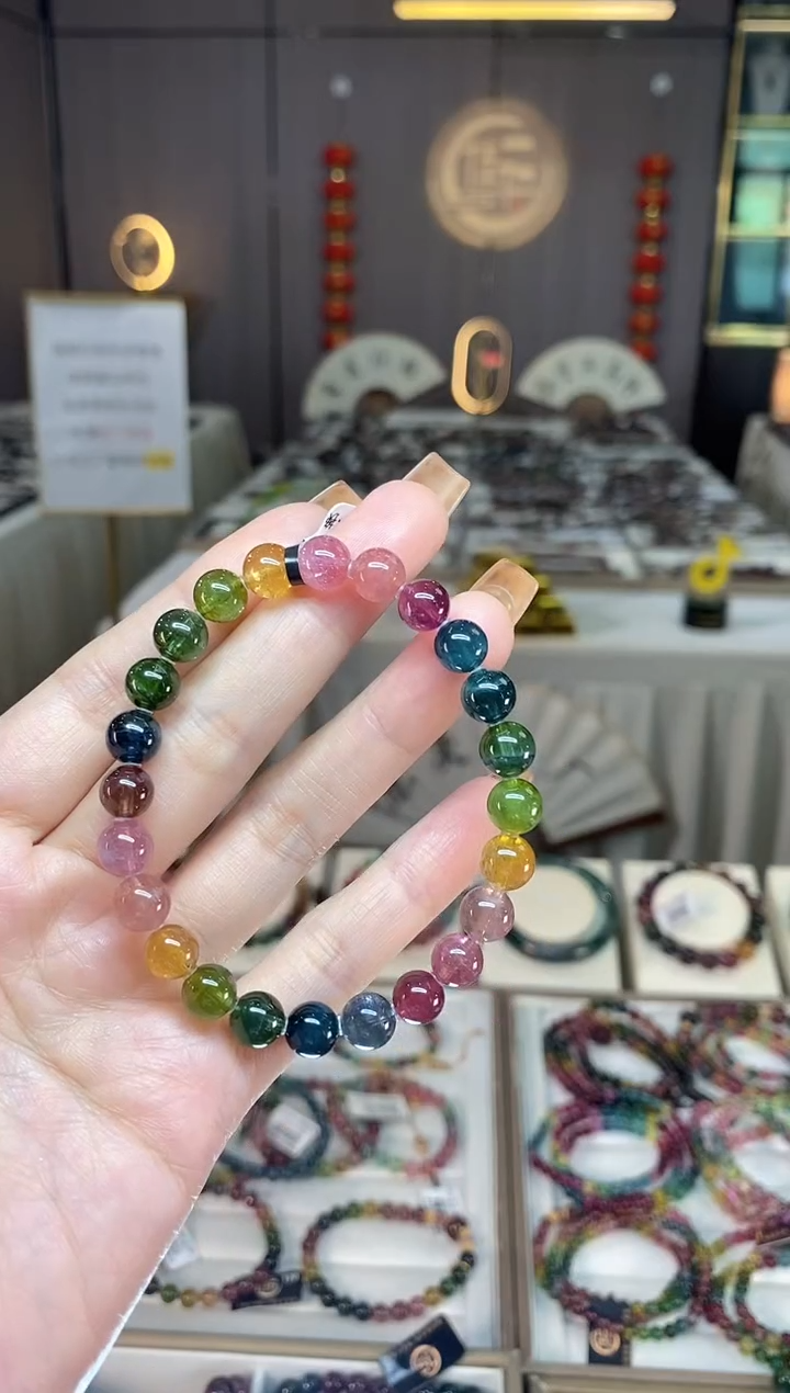 未镶嵌老矿碧玺单圈手串7mm+碧玺dan多样性发货一条