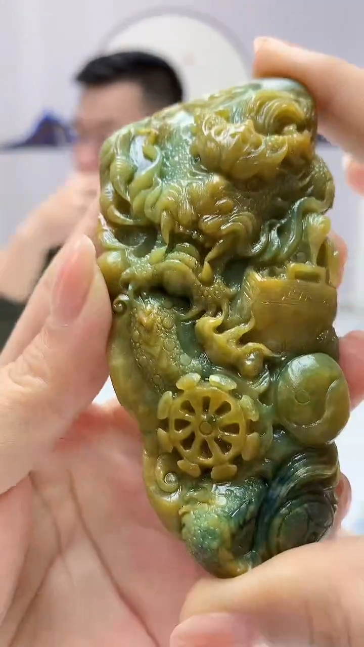 【闪购商品】定制翡翠未镶嵌5152ms-毛货挂件164龙牌