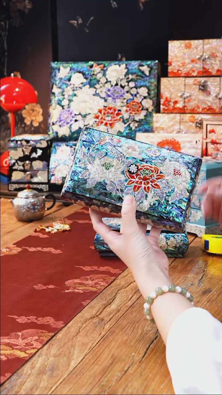 【闪购商品】瓷片豆包家推荐螺钿首饰盒