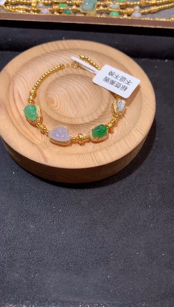 银S925镶嵌手串翡翠手链