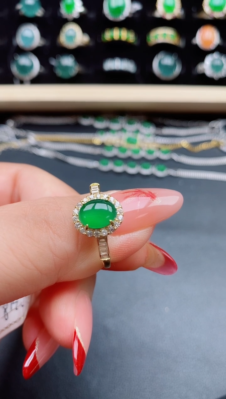 【闪购商品】翡翠戒指银S925镶嵌21321